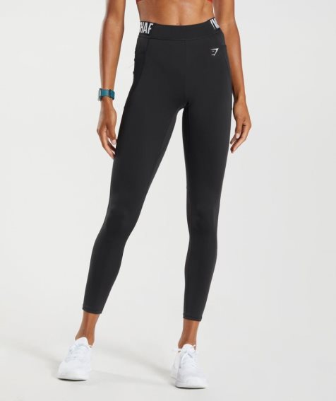 Gymshark Sport Brandmark Leggings Damen Schwarz | AT-70-JMBG