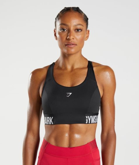 Gymshark Sport Brandmark Sport Bh Damen Schwarz | AT-39-BVPQ