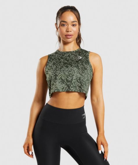 Gymshark Sport Crop Muskelshirt Damen Grün | AT-60-NWTB