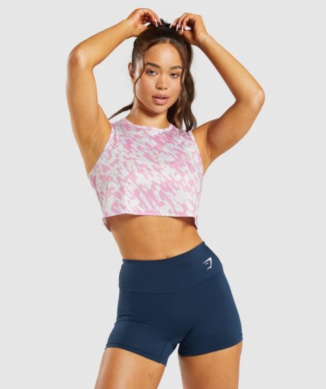 Gymshark Sport Crop Muskelshirt Damen Rosa | AT-10-XGUK