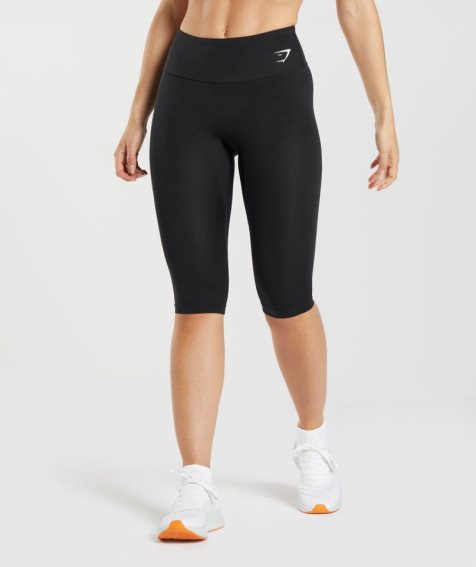 Gymshark Sport Cropped Leggings Damen Schwarz | AT-20-MFJD