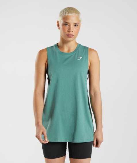 Gymshark Sport Drop Arm Muskelshirt Damen Grün | AT-86-NVOD