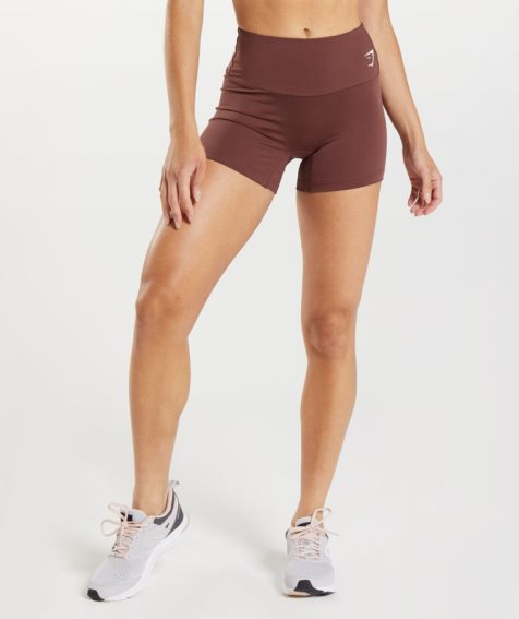 Gymshark Sport Kurze Hose Damen Dunkelbraun | AT-48-XWJD