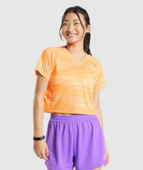 Gymshark Sport Midi T-shirts Damen Orange | AT-58-MOTP