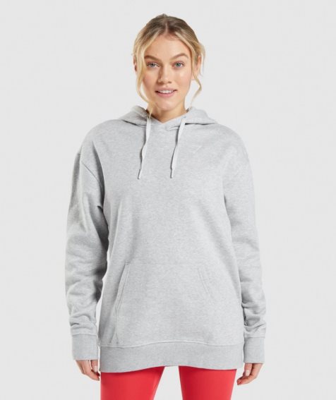 Gymshark Sport Oversized Hoodie Damen Hellgrau | AT-12-CMOR