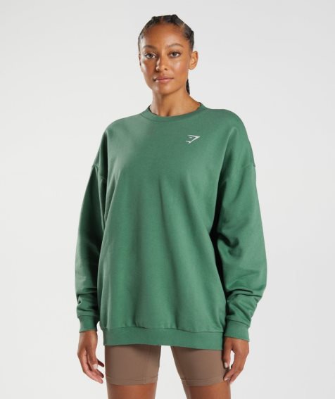 Gymshark Sport Oversized Sweatshirts Damen Grün | AT-04-OPCL