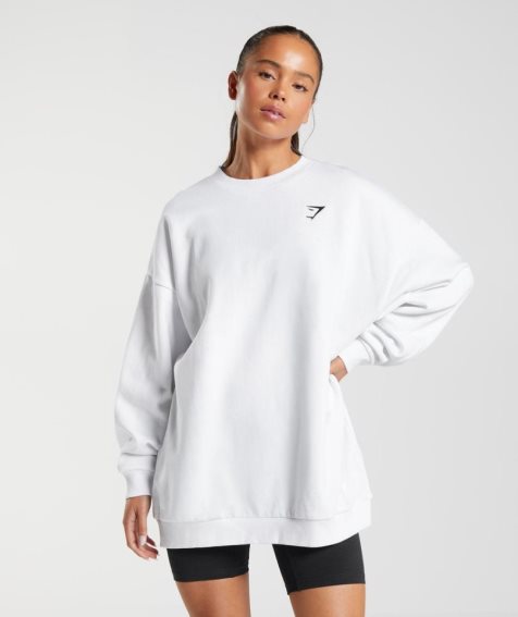 Gymshark Sport Oversized Sweatshirts Damen Weiß | AT-26-TMDP