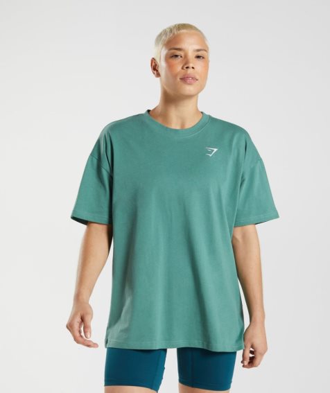 Gymshark Sport Oversized T-shirts Damen Grün | AT-45-VXBQ