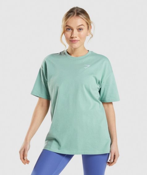 Gymshark Sport Oversized T-shirts Damen Hellgrün | AT-57-OIQN