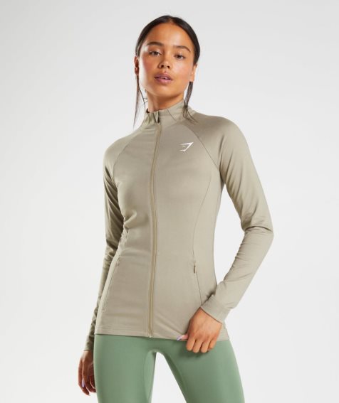 Gymshark Sport Zip Up Jacke Damen Grau | AT-52-OBUF