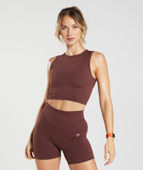 Gymshark Sweat Seamless Midi Muskelshirt Damen Bordeaux | AT-51-WSFE