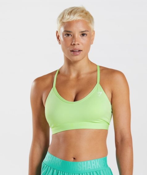 Gymshark V Neck Sport Bh Damen Grün | AT-63-MVEY