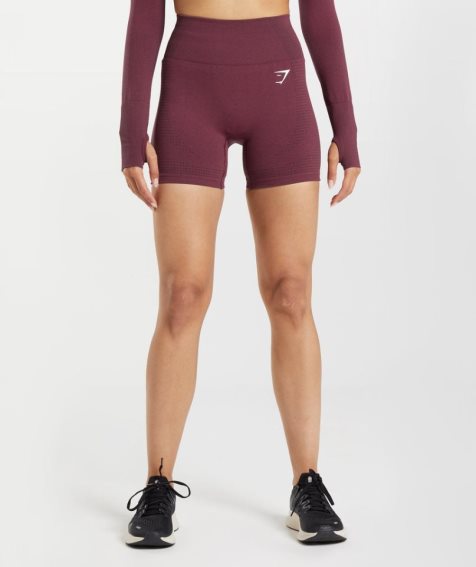 Gymshark Vital Seamless 2.0 Kurze Hose Damen Bordeaux | AT-35-CHUF