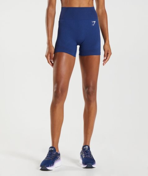 Gymshark Vital Seamless 2.0 Kurze Hose Damen Blau | AT-83-ZQBT