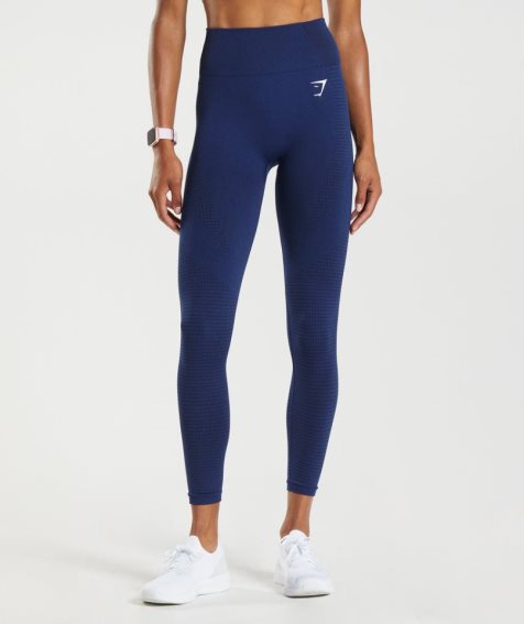 Gymshark Vital Seamless 2.0 Leggings Damen Blau | AT-85-TRNB