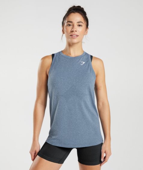 Gymshark Vital Seamless 2.0 Light Muskelshirt Damen Blau | AT-91-UXKN