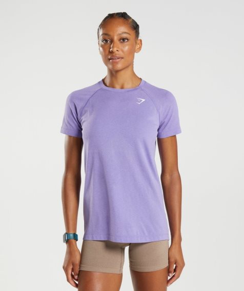 Gymshark Vital Seamless 2.0 Light T-shirts Damen Lila | AT-47-FCTS