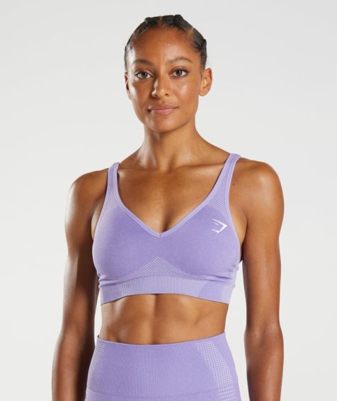 Gymshark Vital Seamless 2.0 V Neck Sport Bh Damen Lila | AT-16-CQXE