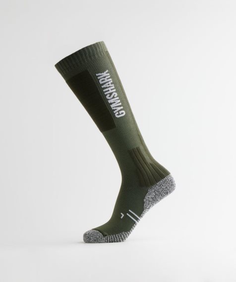 Gymshark Weightlifting Socken Olivgrün | AT-26-EMDU