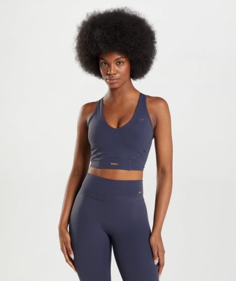 Gymshark Whitney Crop Muskelshirt Damen Navy | AT-09-QLYP