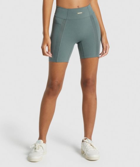 Gymshark Whitney Mesh Kurze Hose Damen Grün | AT-27-ICXQ