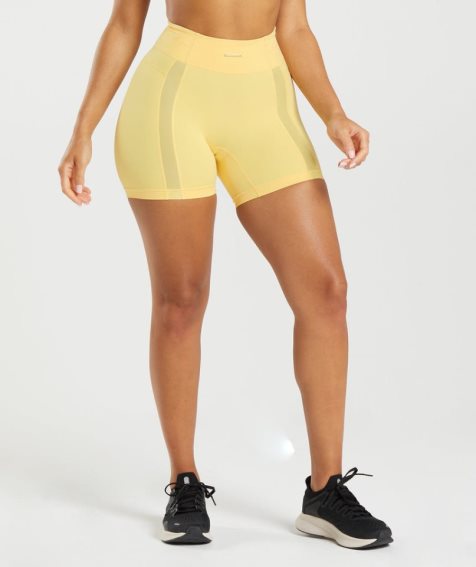 Gymshark Whitney Mesh Kurze Hose Damen Gelb | AT-81-DNKH