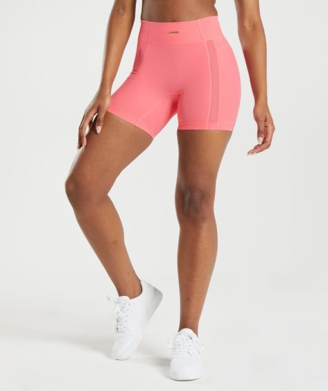 Gymshark Whitney Mesh Kurze Hose Damen Rosa | AT-34-ABFW