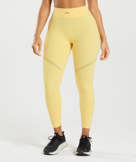 Gymshark Whitney Mesh Leggings Damen Gelb | AT-50-MPBS