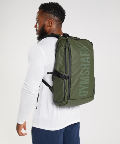 Gymshark X-Series 0.3 Rucksäcke Olivgrün | AT-09-ZRSM