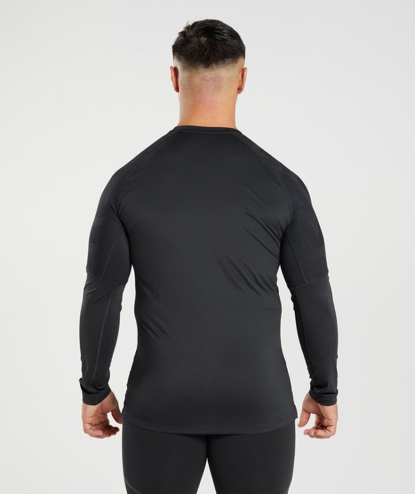 Gymshark 315 Long Sleeve T-shirts Herren Schwarz | AT-91-MSFV