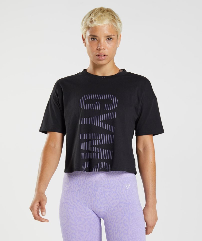 Gymshark 315 Midi T-shirts Damen Schwarz | AT-35-PATY