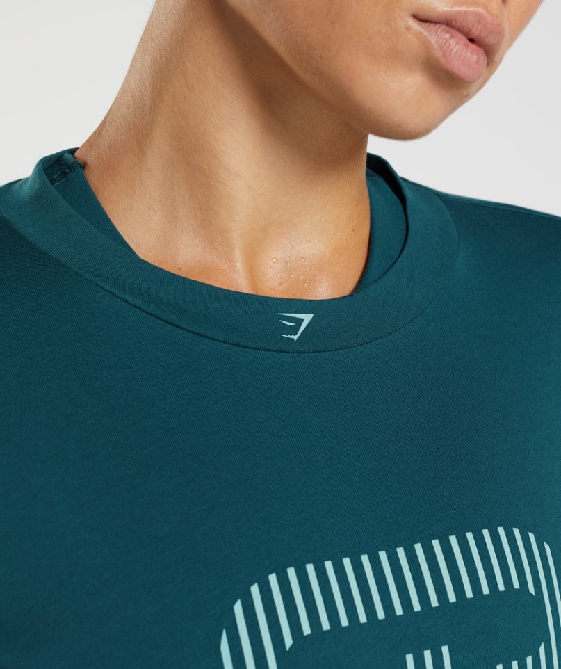 Gymshark 315 Midi T-shirts Damen Türkis | AT-35-VPIH