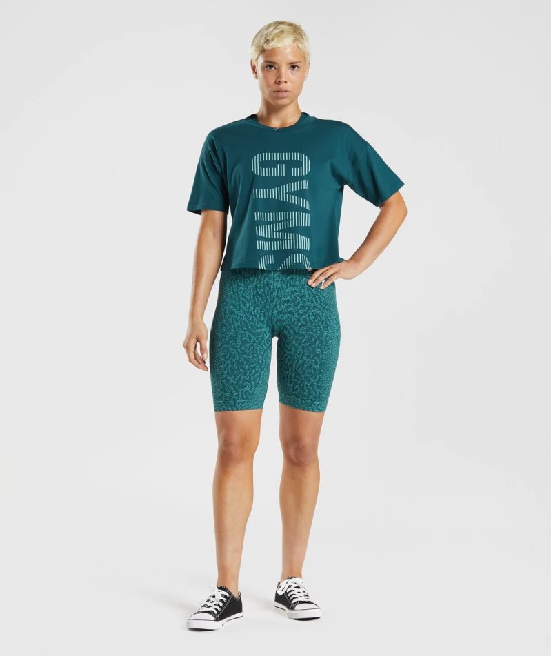 Gymshark 315 Midi T-shirts Damen Türkis | AT-35-VPIH