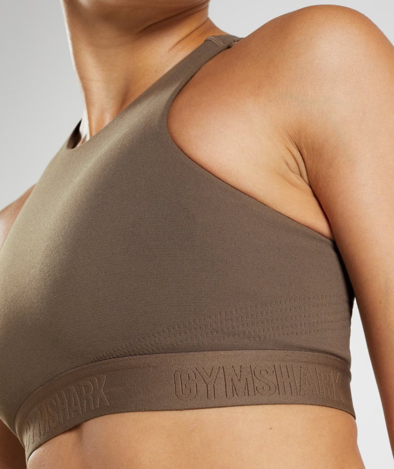 Gymshark 315 Performance High Neck Sport Bh Damen Dunkelbraun | AT-04-BJCO