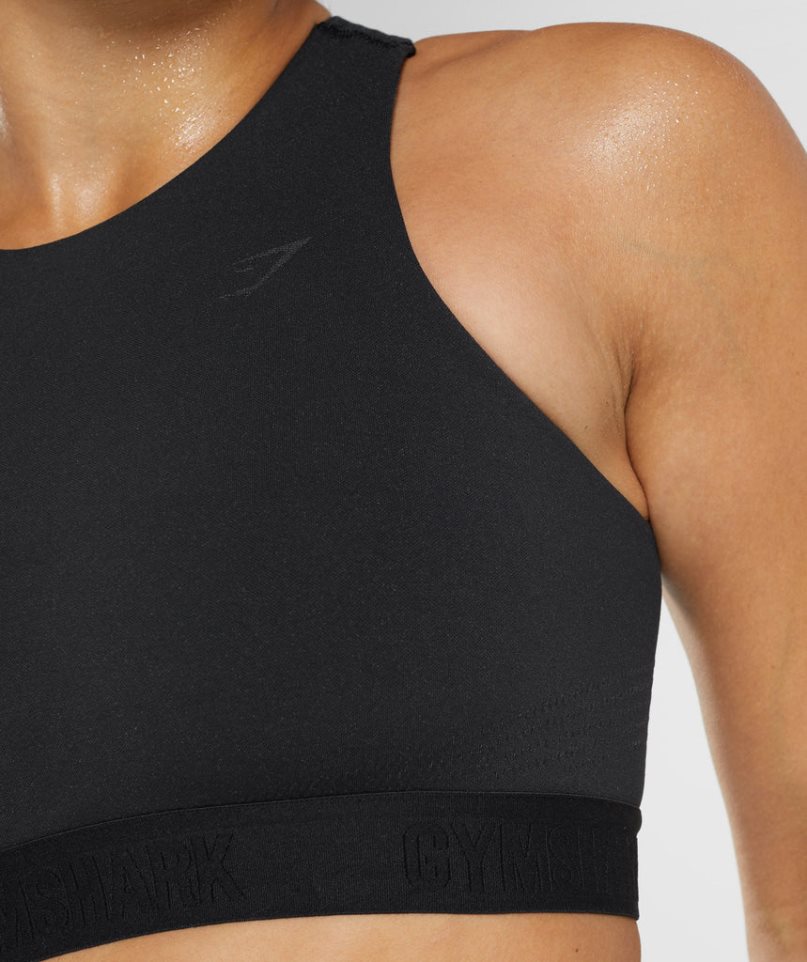 Gymshark 315 Performance High Neck Sport Bh Damen Schwarz | AT-14-KTJR