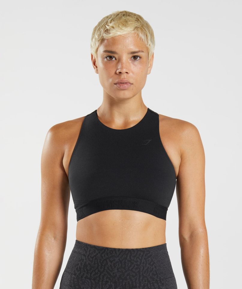 Gymshark 315 Performance High Neck Sport Bh Damen Schwarz | AT-14-KTJR