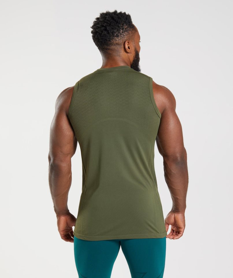 Gymshark 315 Seamless Muskelshirt Herren Olivgrün | AT-23-GHUP