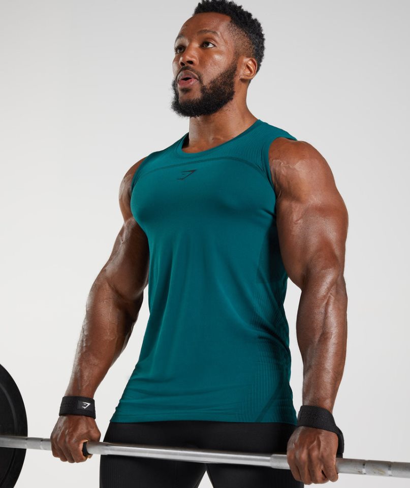 Gymshark 315 Seamless Muskelshirt Herren Türkis | AT-45-KWVU