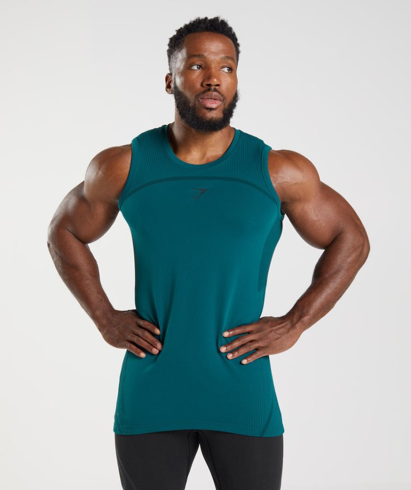 Gymshark 315 Seamless Muskelshirt Herren Türkis | AT-45-KWVU