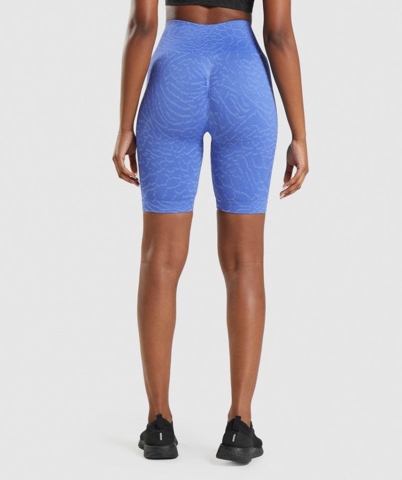 Gymshark Adapt Animal Seamless Cycling Kurze Hose Damen Blau | AT-29-ZUPS