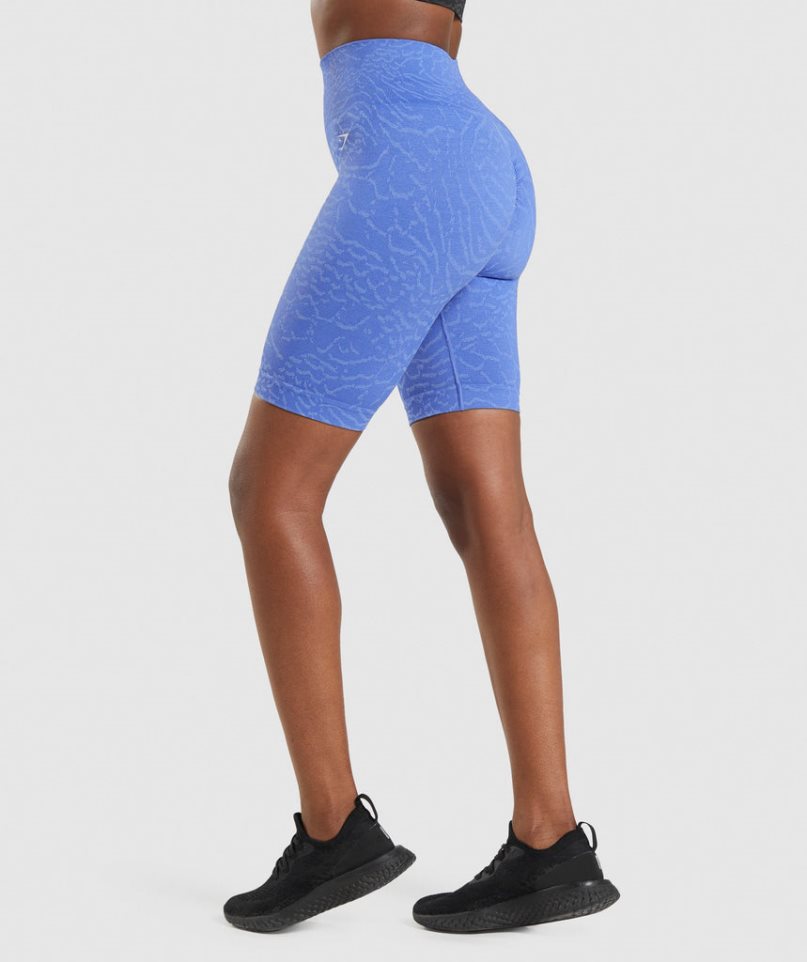 Gymshark Adapt Animal Seamless Cycling Kurze Hose Damen Blau | AT-29-ZUPS