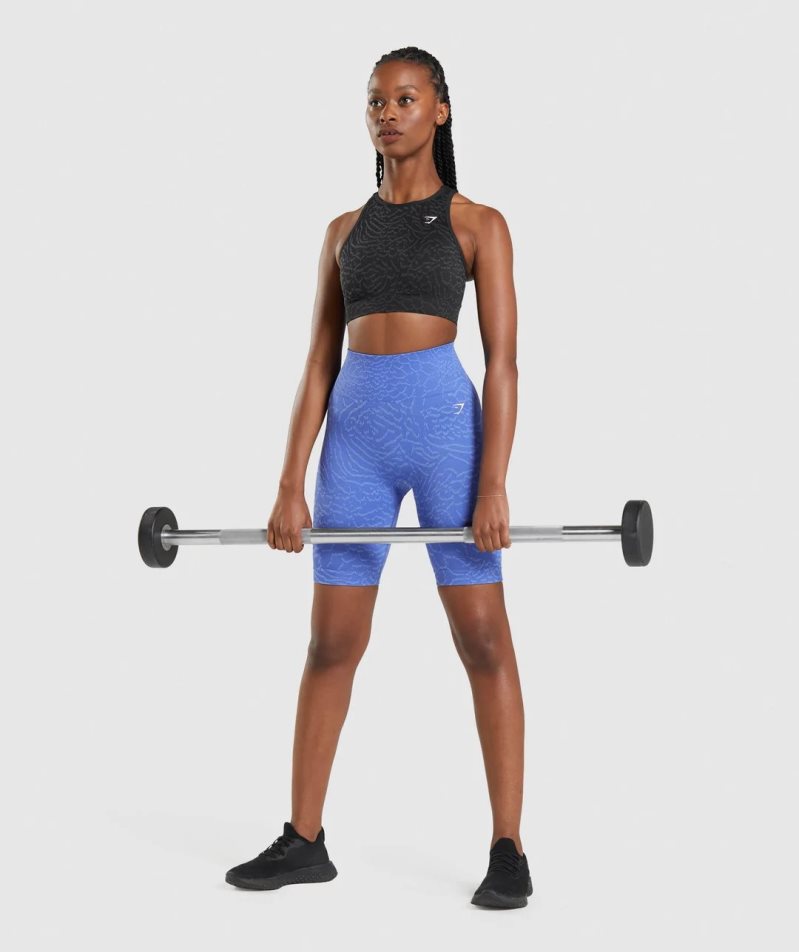 Gymshark Adapt Animal Seamless Cycling Kurze Hose Damen Blau | AT-29-ZUPS