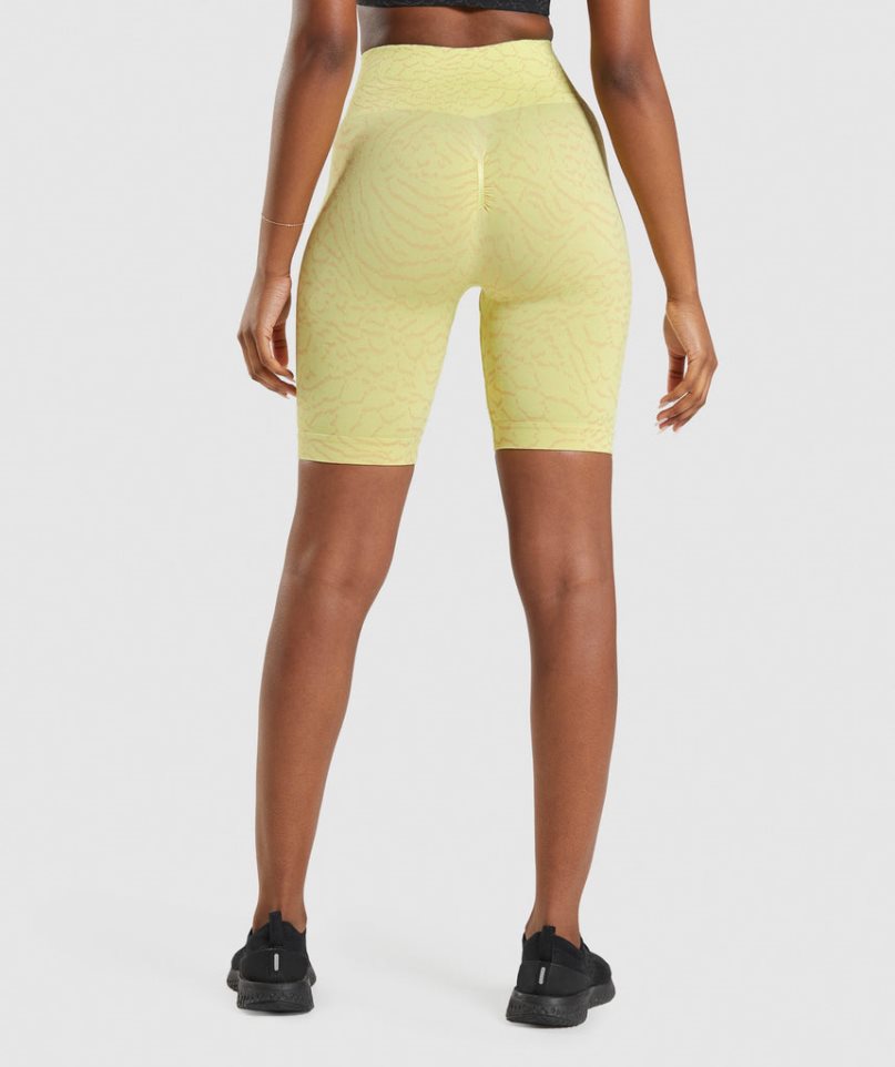 Gymshark Adapt Animal Seamless Cycling Kurze Hose Damen Gelb | AT-62-BSNQ