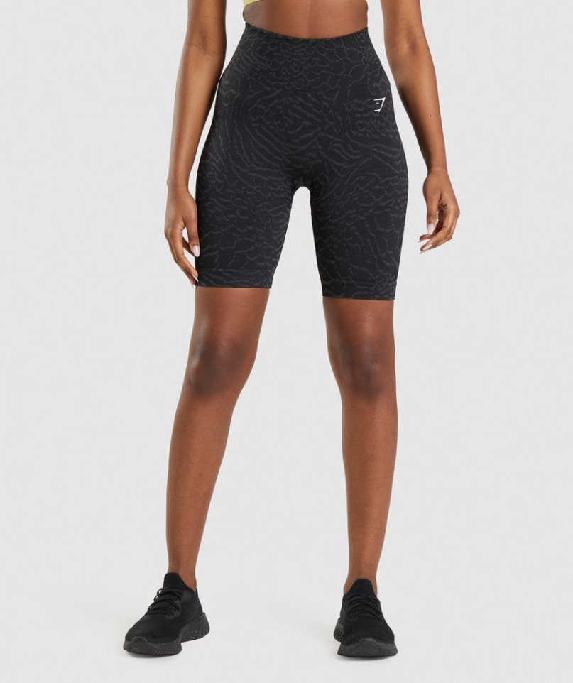 Gymshark Adapt Animal Seamless Cycling Kurze Hose Damen Schwarz | AT-78-ARWG