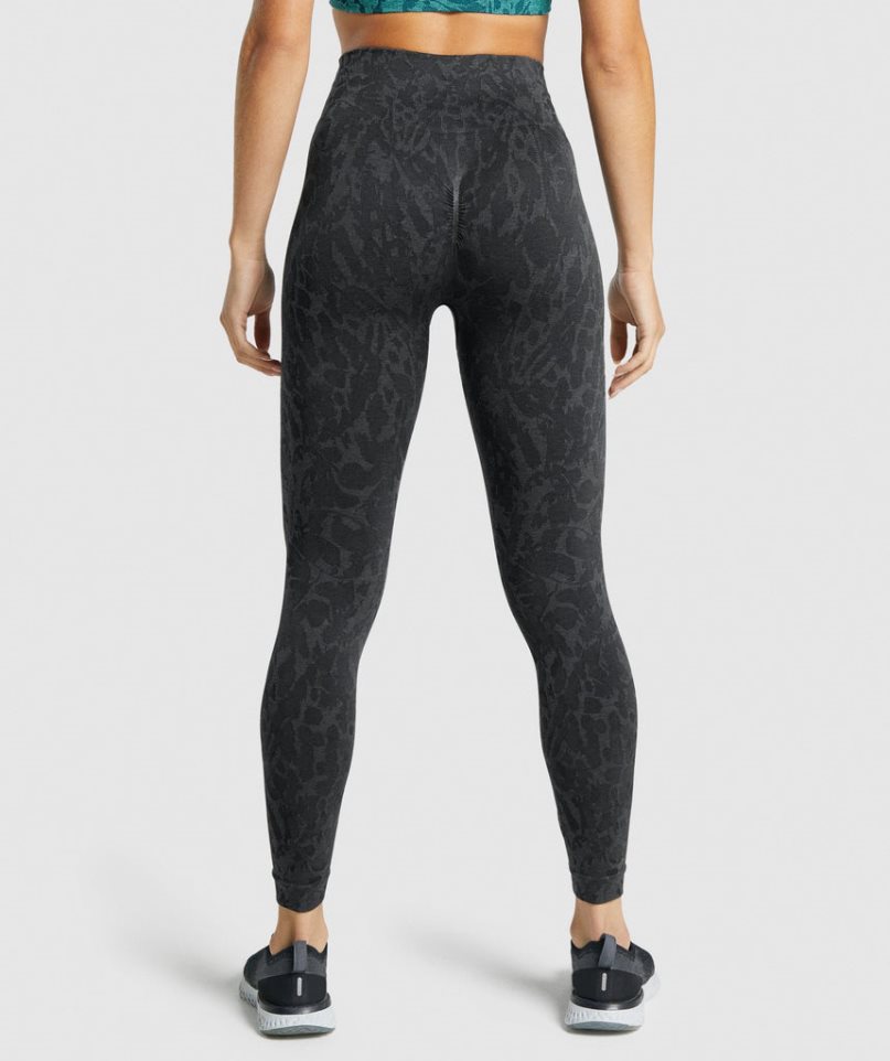 Gymshark Adapt Animal Seamless Leggings Damen Schwarz | AT-30-JFYA