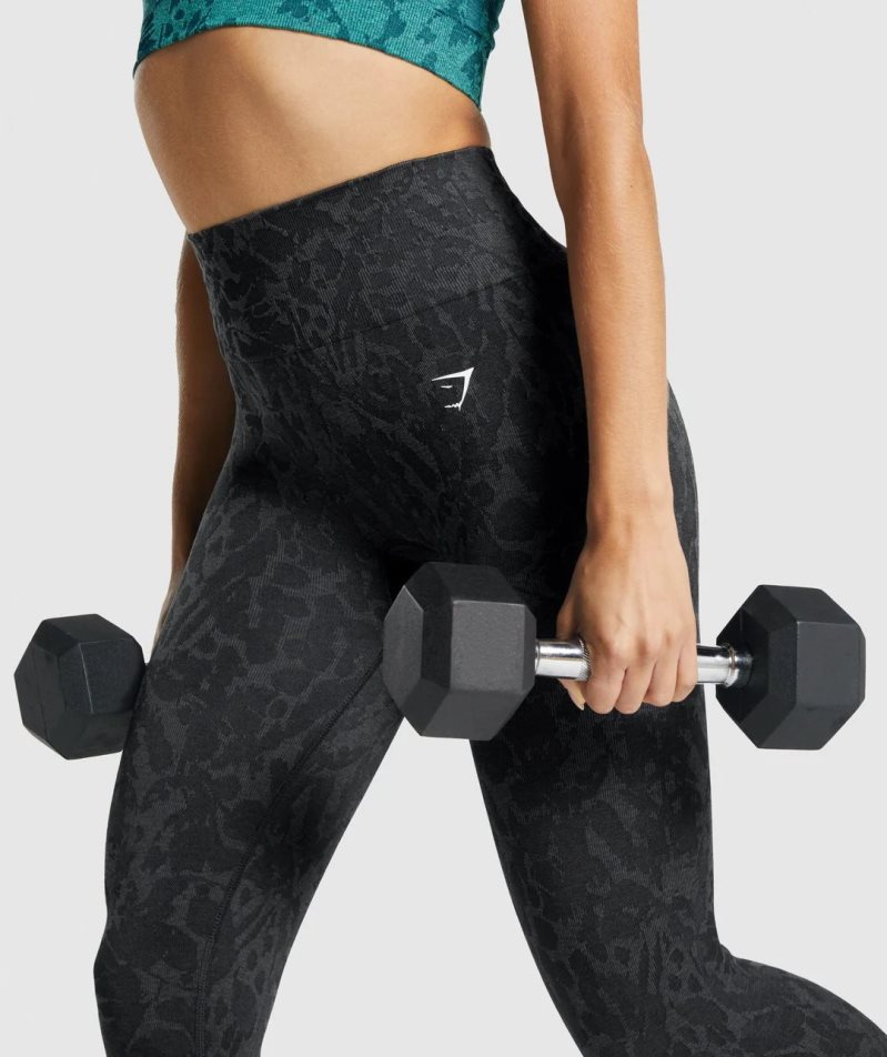 Gymshark Adapt Animal Seamless Leggings Damen Schwarz | AT-30-JFYA