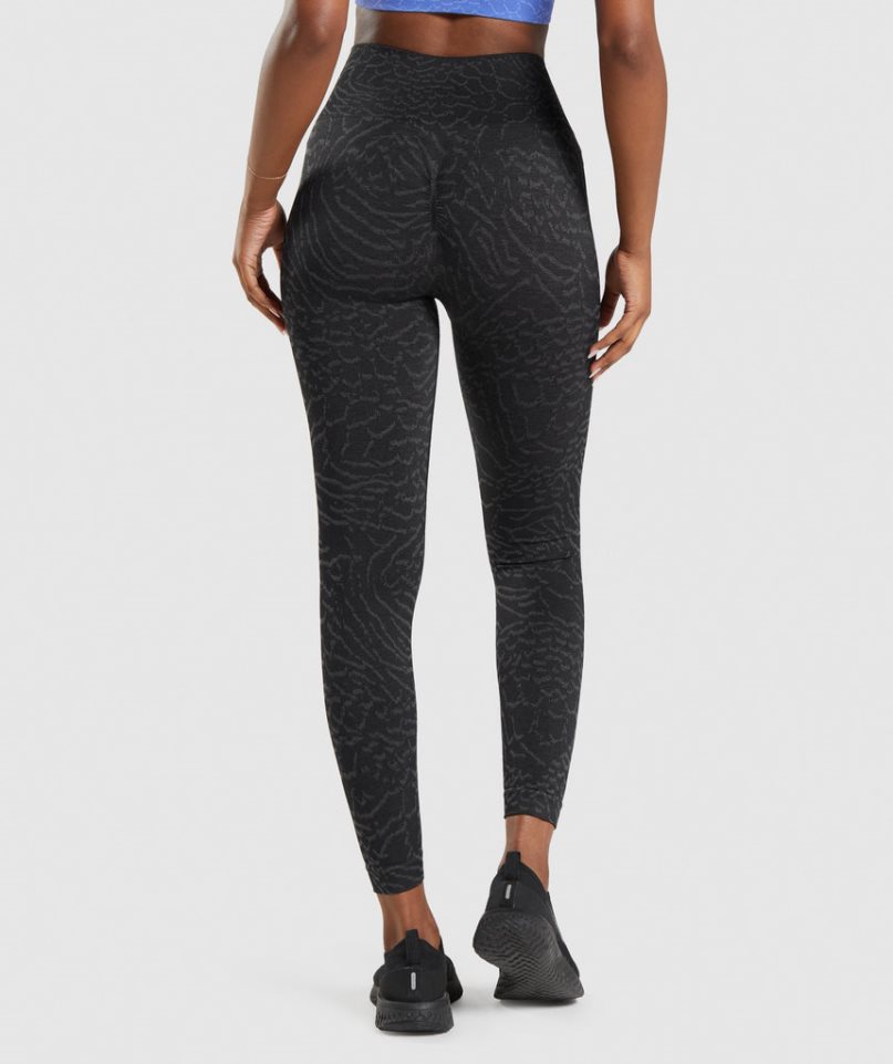 Gymshark Adapt Animal Seamless Leggings Damen Schwarz | AT-34-KIET