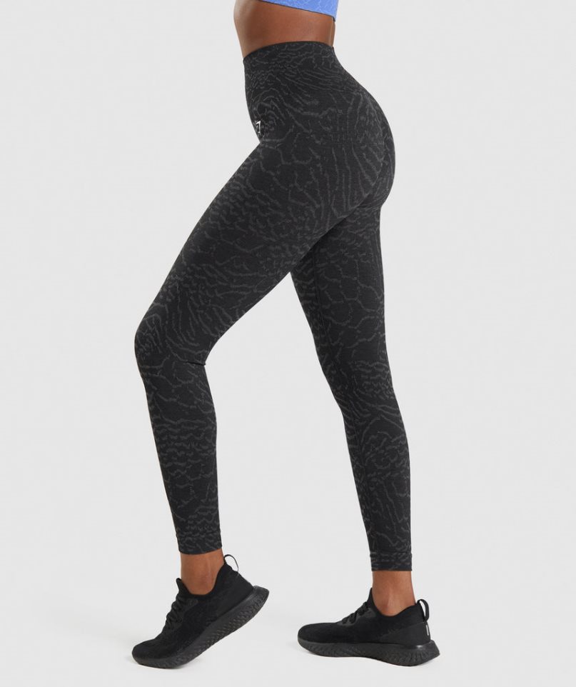 Gymshark Adapt Animal Seamless Leggings Damen Schwarz | AT-34-KIET