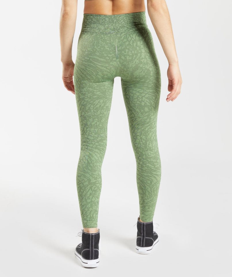 Gymshark Adapt Animal Seamless Leggings Damen Grün | AT-34-OGIQ