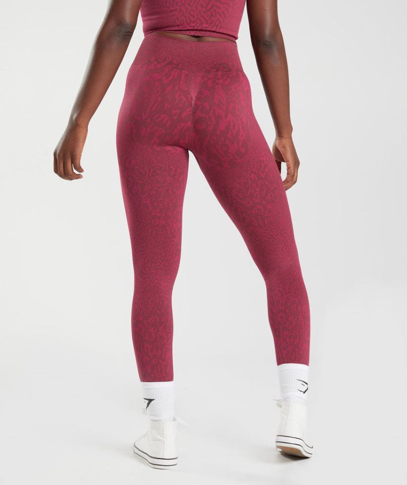 Gymshark Adapt Animal Seamless Leggings Damen Rot | AT-49-UJCE